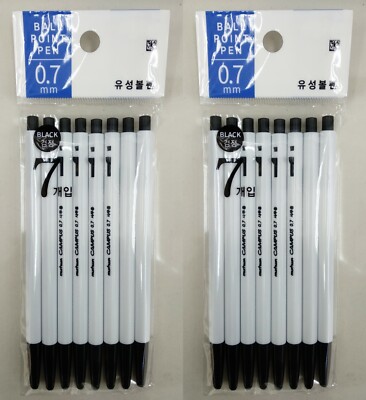 2Pack of munhwa CAMPUS 0.7mm Ballpoint Pen 7pcs(Black x 7) Black Color
