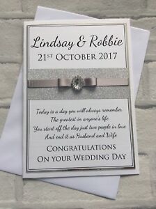 Handmade Personalised Luxury Congratulations On Your Wedding Day Card Ebay