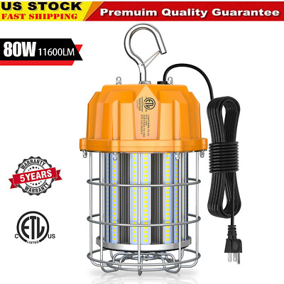 80W LED Temporary Work Light 11,600LM Portable Construction Jobsite Lights 5000K