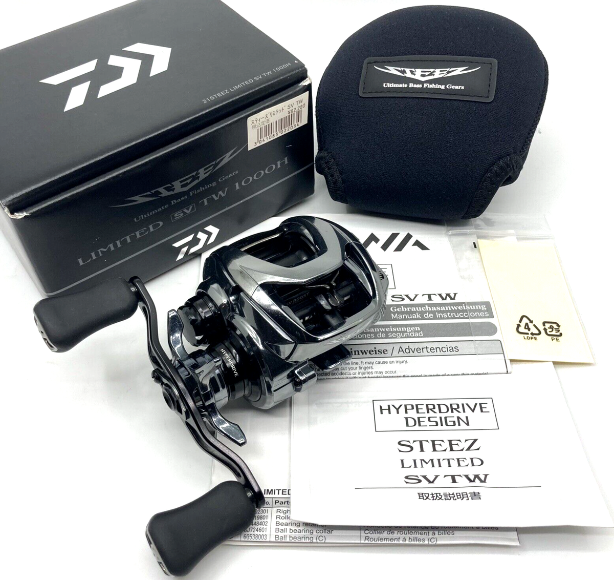 Daiwa 21 STEEZ LIMITED SV TW 1000H Right Baitcasting Reel w/Box