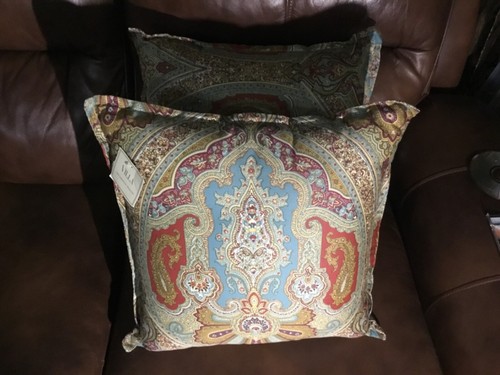 2 Neu mit Etikett Villa von Noble Excellence Euro dekorative Kissen Paisley Einzelhandel 119,00 $ - Bild 6 von 6