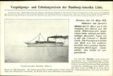 Hamburg-America Hamburg America Moncao piroscafo METEOR cartolina usata