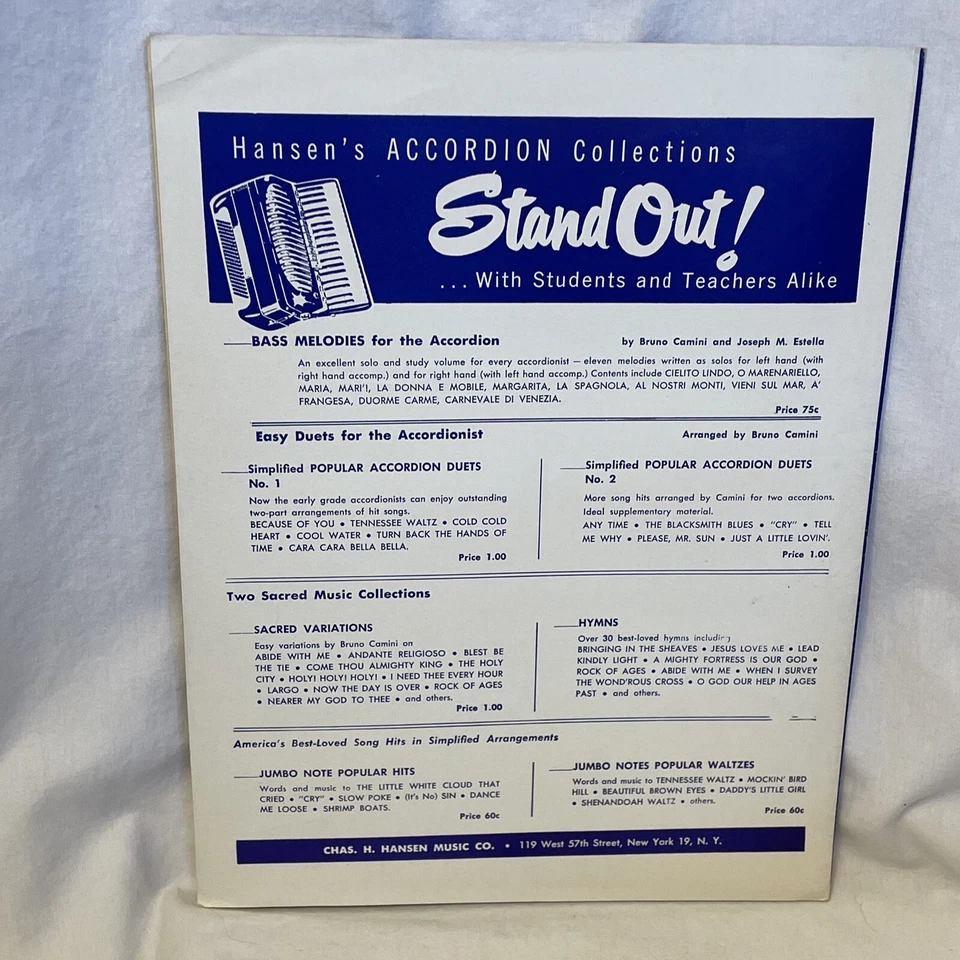Popular Acordeón Fácil de Tocar Solos No. 59 partituras de los años 50 6 canciones Foto 3 de 4