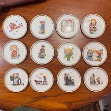Vtg Berta Hummel Museum Miniature Collector Plate Set Of 12 Schmid Germany 1970s