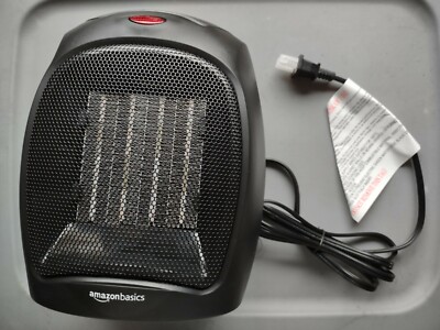 Brand New AmazonBasics 1500W Oscillating Ceramic Heater - Silver