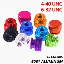4-40 6-32 UNC Aluminum Knurled Thumb Nuts with Collar Hand Knob Nuts Blind Hole