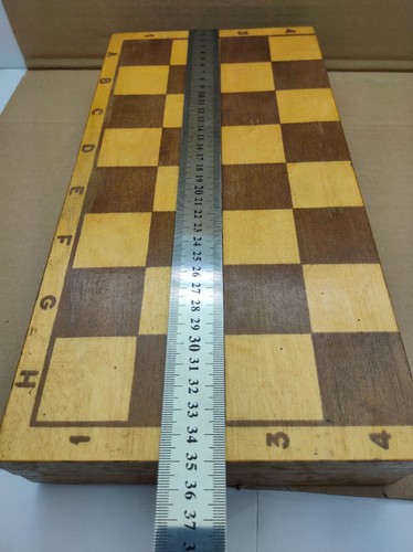 RARE Vintage Soviet Wooden Chess Set, USSR Chess Set Vintage Folding Board 35x35 - Picture 17 of 18