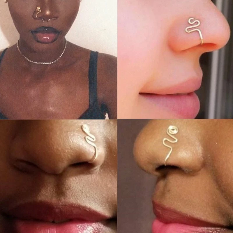 Nose ring before shop and after