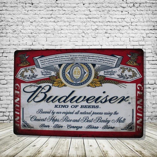 Budweiser Beer Vintage Style Tin Metal Bar Sign Poster Man Cave Collectible New