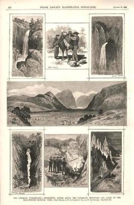 Interesting Scenes of the Yellowstone National Park  - 7 Vignettes   -   1883