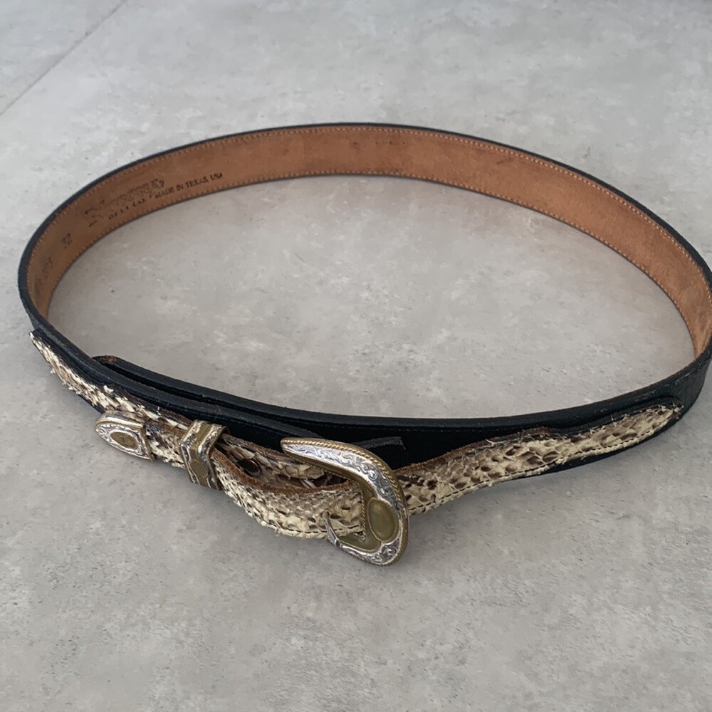 Nocona made in Texas genuine leather snake leather, size 32 
