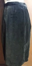 Vintage Formal A Line Velvet Velour Skirt Midi 10 Medium Black Whimsygoth slit