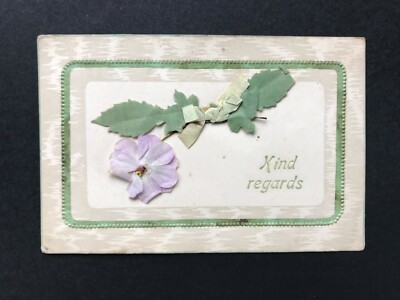 Mit freundlichen Grüßen Blumen Vintage Postkarte `Giesen Bros London 