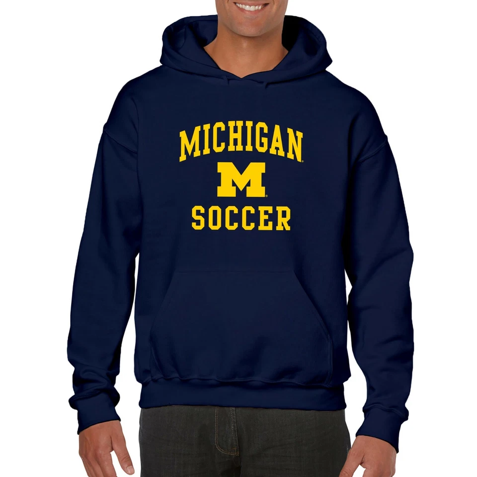 Sudadera con capucha universitaria de fútbol con logotipo de arco de Michigan Wolverines - azul marino Foto 4 de 4