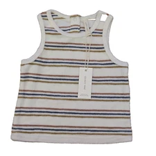 QUINCY MAE Terry Tank in Retro Stripe 12-18Months NEW WITH TAGS Beach Summer