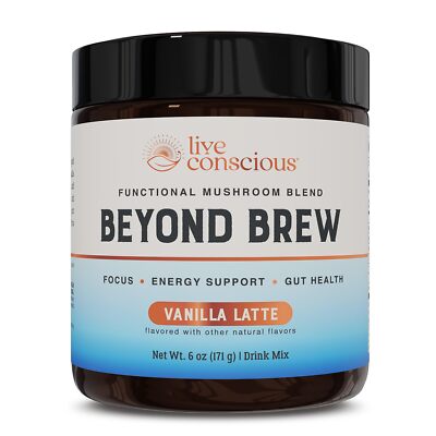 Beyond Brew Vanilla Latte Coffee Alternative - Mushroom Complex w/Lion s Mane...