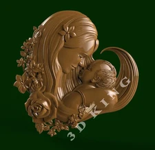 3D STL Model MOTHER & CHILD for CNC 3D Router 3d Printer Carving Aspire Artcam