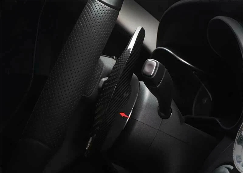 Interruptor de paletas de cambio de volante para Benz Clase E 2016-21 vinilo fibra de carbono Foto 3 de 4