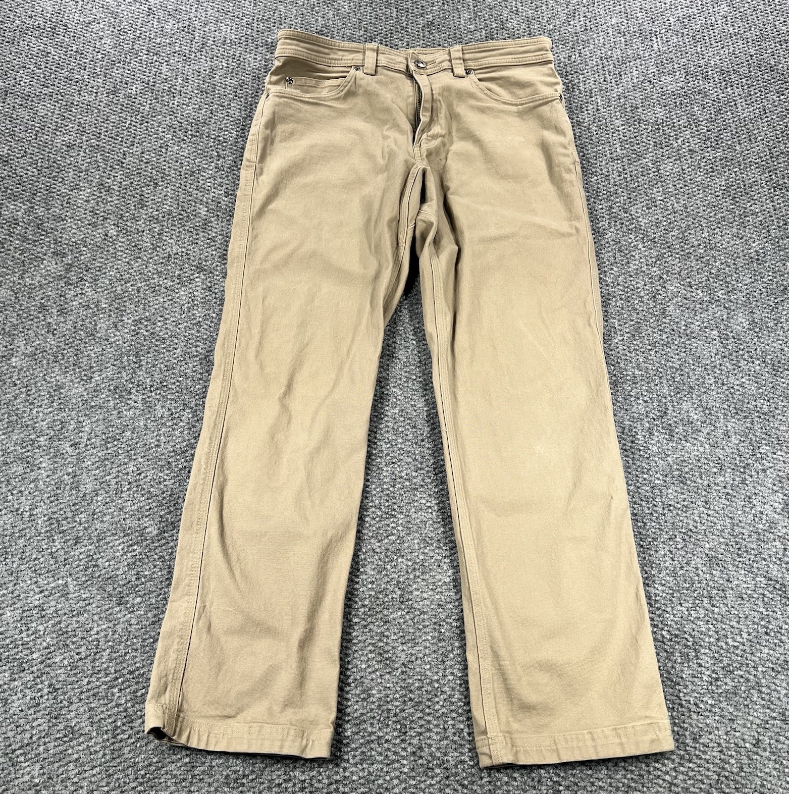 Duluth Trading Flex Fire Hose Pants Mens 32x30 Tan Khaki Canvas Slim Fit