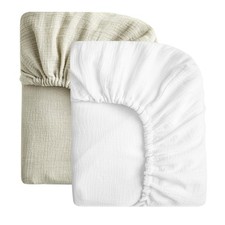 SOULFUL Muslin Crib Sheets for Boys Girls, 2 Pack Soft and Breathable Cotton ...