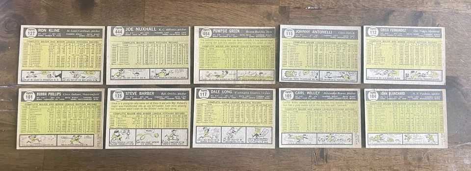 Juego de 10 Topps 1961 Foto 2 de 2