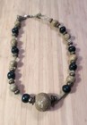 vintage natural stone beaded necklace — photo 1