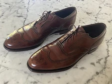 VTG Johnston & Murphy Crown Aristocraft BROWN Oxford Wingtip Shoe 10.5