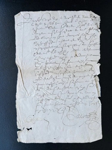 MANUSCRIT ANCIEN XVIIe, Acte Notarié, Parchemin/Papier Verger, Damville Évreux