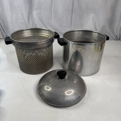 #ad Sears Maid of Honor 8 Qt Aluminum Steamer Stock Pot 3 Piece With Lid $36.09