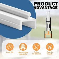 4 Pcs Sliding Screen Door Track Replacement 72 Inch White Vinyl Track Long