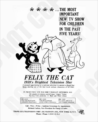 Felix the Cat 1959s Brightest Television Star TV Show Magazine Ad 8x10 Photo