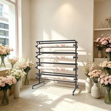 Large Paper Roll Holder, Mobile Rolling Organizer, Paper Roll Dispenser w/ 8Rods
