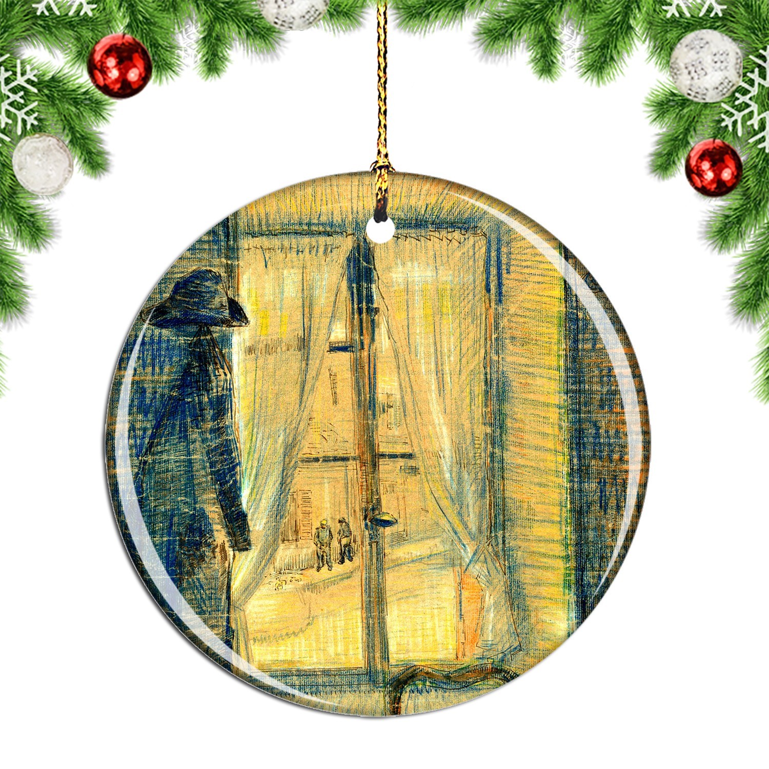 Van Gogh Window In The Bataille Restaura Christmas ornament city travel souvenir