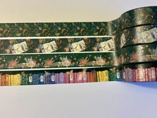 4 Simply Gilded Washi Tape 24” Samples - Botanical floral books butterfly