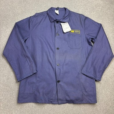 French Jacket Adult Large Blue VTG Work Wear Utility Chore Outdoor Canvas Men