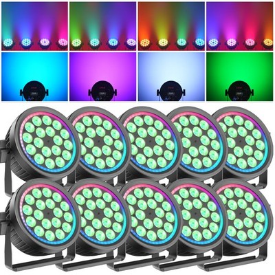 18 LEDs 270W Quiet PAR Lights RGBW Stage Lighting DMX512 for DJ Disco Club Show
