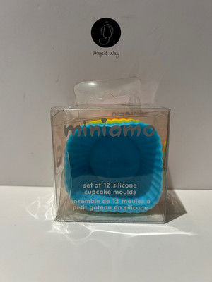 Miniamo Silikon Cupcake Formen 12 Stück Wiederverwendbare Backformen Kartonschaden