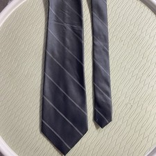 Calvin Klein Striped Mens Tie 100 Silk Gray 58  x3.75  
