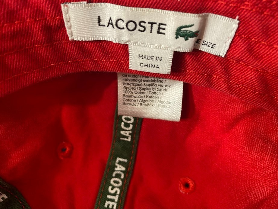 Lacoste Alligator Red Strapback Adjustable Adult … - image 10