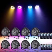 8Pack 36LED RGB Stage Lighting PAR Light DMX Beam Party DJ Disco Lights w/Remote