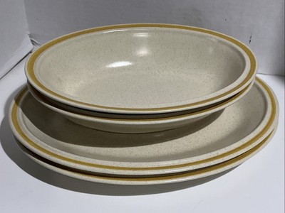 VTG Hearthside GARDEN FESTIVAL Stoneware Oval Serving Bowls & Platters 4 pc