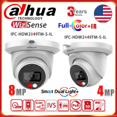 Original Dahua 8MP 4MP IP Camera WizSense Full Color+IR IPC-HDW2849TM-S-IL Lot