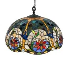 Vintage Large 24” Tiffany Style Stained Glass Swag Lamp GORGEOUS