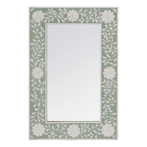 Butler Specialty Company Vivienne 16"W x 24"H Rect Bone Wall Mirror - Green - Picture 1 of 5