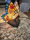 Quoizel Tiffany Style Butterfly Lamp-Stained Glass on Rose Base Art Light Decor
