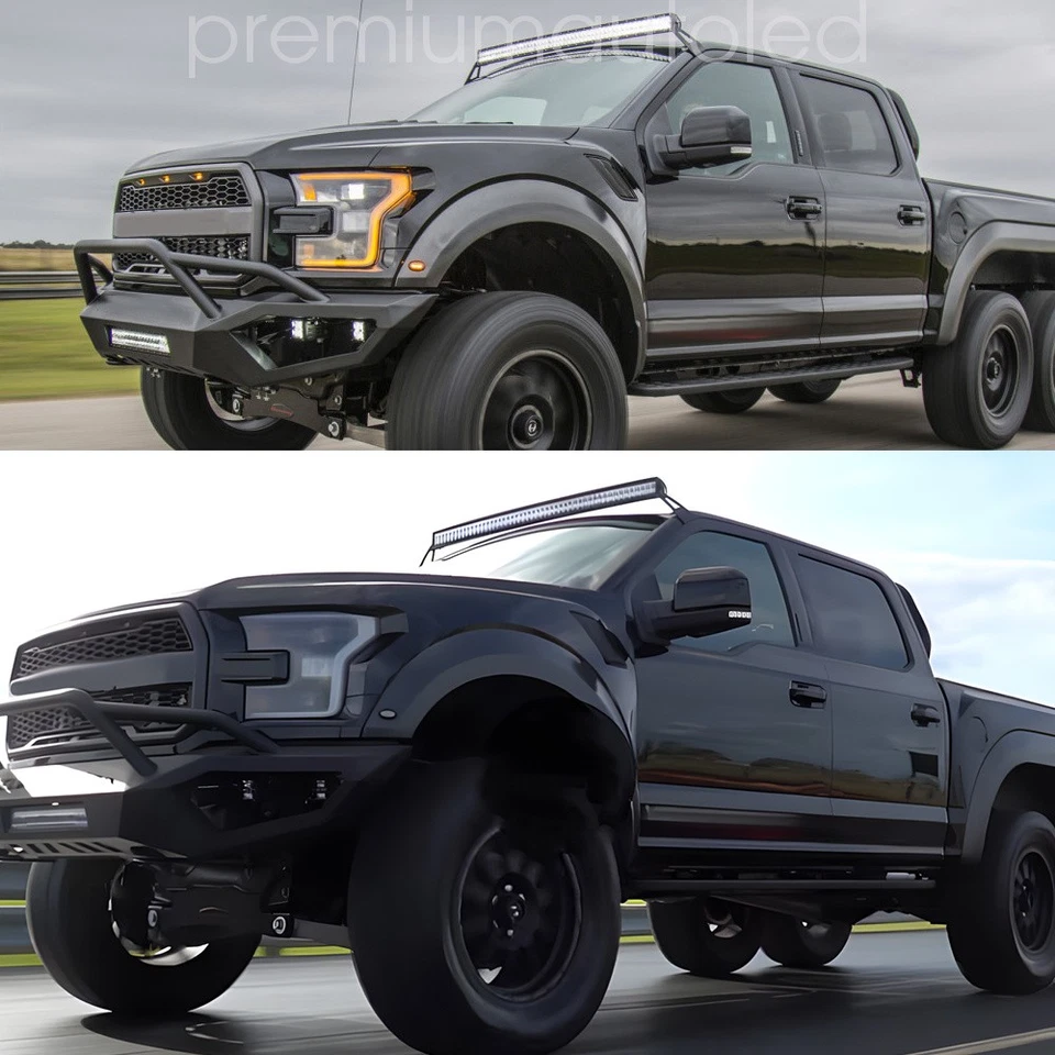 52” Curved LED Light Bar Mounting Bracket+pods for 04-2020 Ford F150 &SVT Raptor - Image 4 of 4