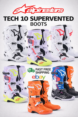 Alpinestars Tech 10 Supervented Motocross Riding Boots Includes