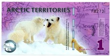 1 POLAR DOLLAR 2012 - ARCTIC TERRITORIES (Spassbanknote auf Spezial-Papier)