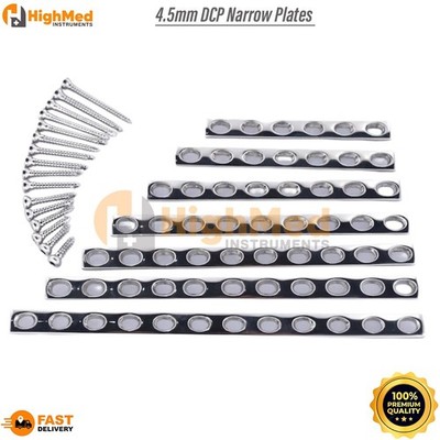 4.5mm DCP Narrow Plates 6-14 Holes with Screws 100 Pcs SS 316L