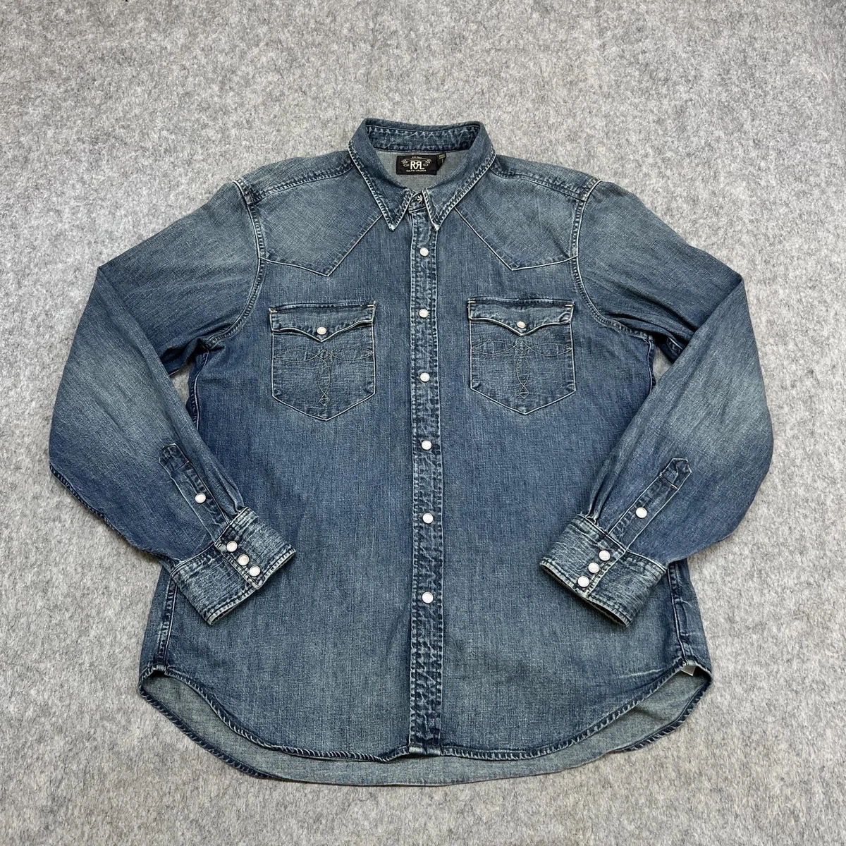 RRL Denim Casual Button-Down Shirts for Men for sale - eBay